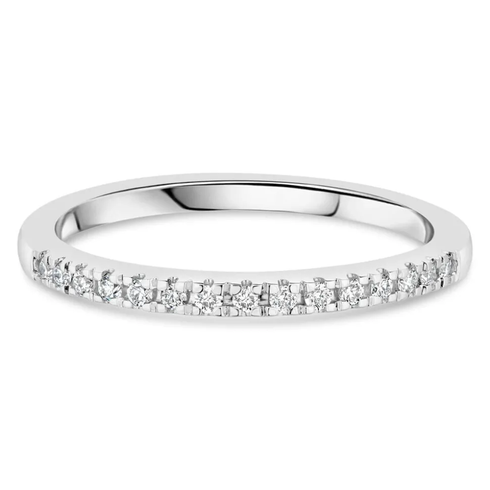 9ct White Gold 0.07ct Diamond Claw Eternity Ring