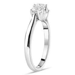 18ct White Gold 0.50ct Diamond Trilogy Tulip Setting Ring
