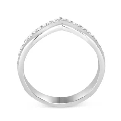 9ct White Gold 0.15ct Diamond Wishbone 3mm Ladies' Ring