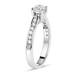 18ct White Gold 0.75ct Diamond Tulip Setting Shoulders Ring
