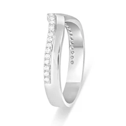 9ct White Gold 0.15ct Diamond Wishbone 3mm Ladies' Ring