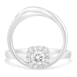 9ct White Gold 0.11ct Diamond 1.42mm Wedding Ring