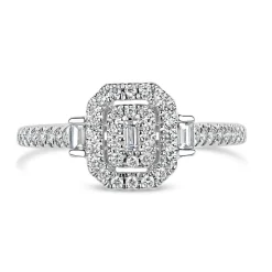 18ct White Gold 0.37ct Diamond Double Halo Ring
