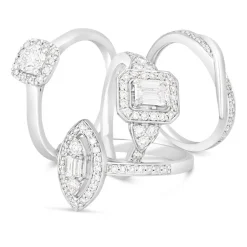 9ct White Gold 0.11ct Diamond 1.42mm Wedding Ring