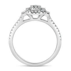 18ct White Gold 0.37ct Diamond Double Halo Ring