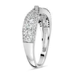 9ct White Gold 0.50ct Diamond Crossover Ring