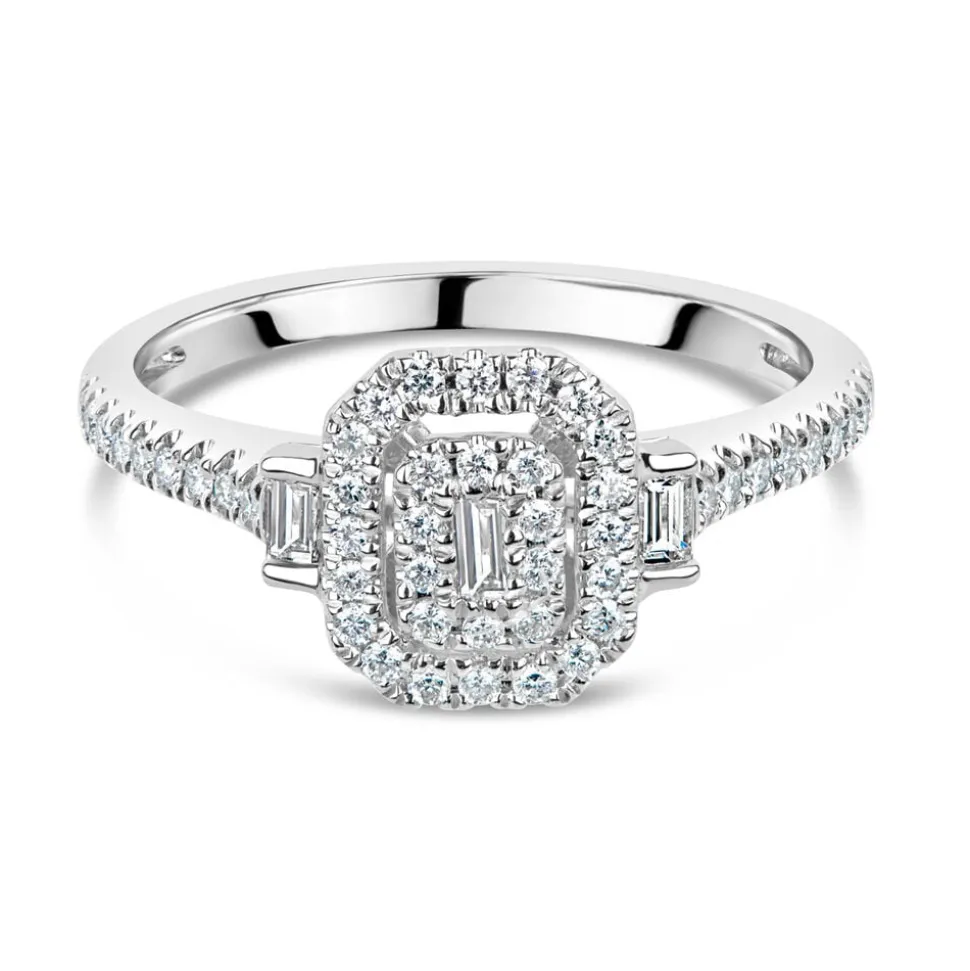 18ct White Gold 0.37ct Diamond Double Halo Ring