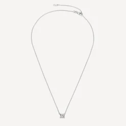 9ct White Gold 0.33ct Miracle Plate Solitaire Diamond Necklet