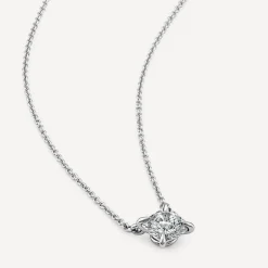 9ct White Gold 0.33ct Miracle Plate Solitaire Diamond Necklet