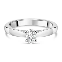 18ct White Gold 0.40ct Oval Diamond Orchid Setting Ring