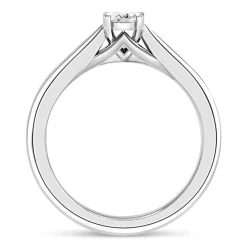 18ct White Gold 0.40ct Oval Diamond Orchid Setting Ring