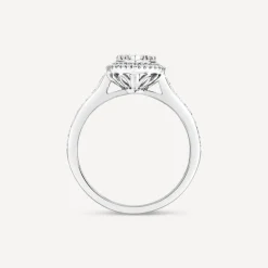 9ct White Gold 0.50ct Pear Cluster Engagement Ring