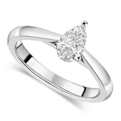 18ct White Gold 0.70ct Pear Diamond Orchid Setting Ring