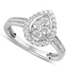 18ct White Gold 0.50ct Pear Diamond Cluster Ring