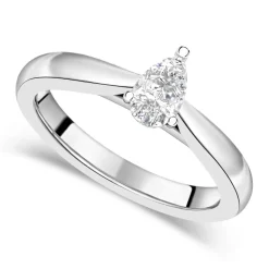 18ct White Gold 0.40ct Pear Diamond Orchid Setting Ring