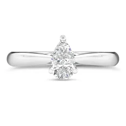 18ct White Gold 0.70ct Pear Diamond Orchid Setting Ring