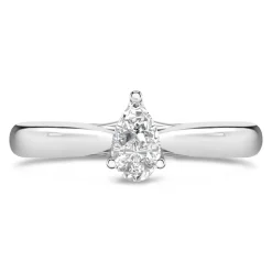 18ct White Gold 0.40ct Pear Diamond Orchid Setting Ring