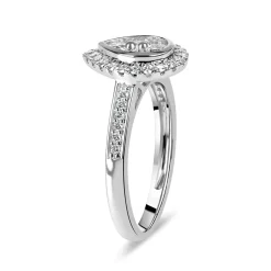 18ct White Gold 0.50ct Pear Diamond Cluster Ring