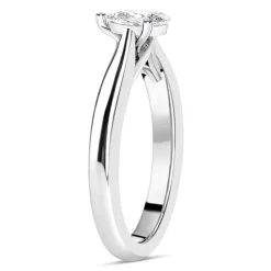18ct White Gold 0.40ct Pear Diamond Orchid Setting Ring