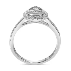 18ct White Gold 0.50ct Pear Diamond Cluster Ring