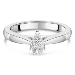 18ct White Gold 0.40ct Pear Diamond Orchid Setting Ring