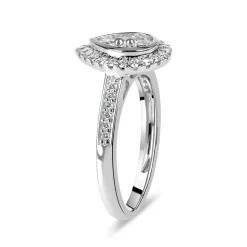 18ct White Gold 0.50ct Pear Diamond Cluster Ring