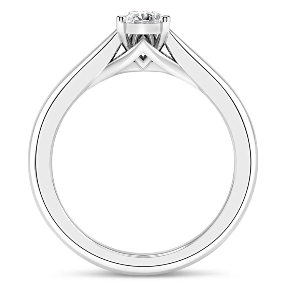 18ct White Gold 0.40ct Pear Diamond Orchid Setting Ring
