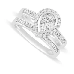 18ct White Gold 0.50ct Pear Diamond Cluster Ring