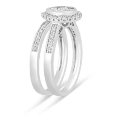 18ct White Gold 0.50ct Pear Diamond Cluster Ring