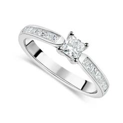 18ct White Gold 0.50ct Princess Diamond Tulip Setting Ring