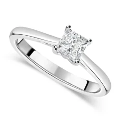 18ct White Gold 0.40ct Princess Diamond Tulip Setting Ring