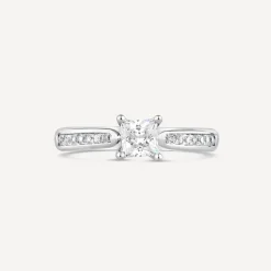 18ct White Gold 0.75ct Princess Diamond Tulip Setting Ring