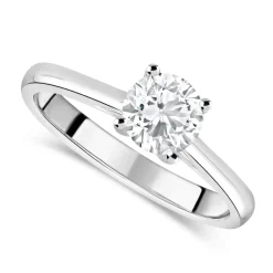 18ct White Gold 0.75ct Round Diamond Tulip Setting Ring