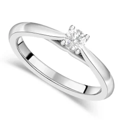 18ct White Gold 0.25ct Round Diamond Orchid Setting Ring