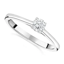 18ct White Gold 0.33ct Round Diamond Tulip Setting Ring