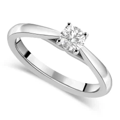 18ct White Gold 0.40ct Round Diamond Orchid Setting Ring