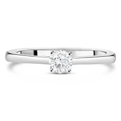 18ct White Gold 0.25ct Round Diamond Tulip Setting Ring