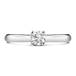 18ct White Gold 0.40ct Round Diamond Orchid Setting Ring