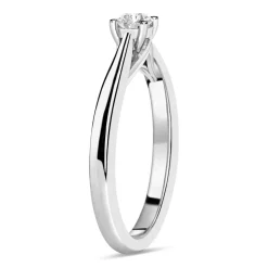 18ct White Gold 0.25ct Round Diamond Orchid Setting Ring