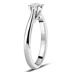 18ct White Gold 0.40ct Round Diamond Orchid Setting Ring