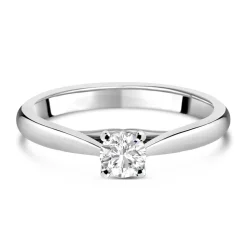 18ct White Gold 0.40ct Round Diamond Orchid Setting Ring