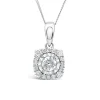 9ct White Gold 0.26ct Square Illusion Diamond Halo Pendant