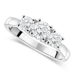 18ct White Gold 1.00ct Trilogy Diamond Tulip Setting Ring