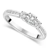 18ct White Gold 0.50ct Trilogy Diamond Tulip Setting Ring