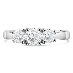 18ct White Gold 1.00ct Trilogy Diamond Tulip Setting Ring