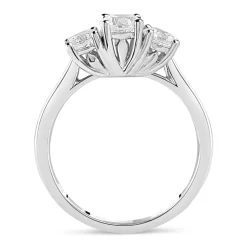 18ct White Gold 1.00ct Trilogy Diamond Tulip Setting Ring