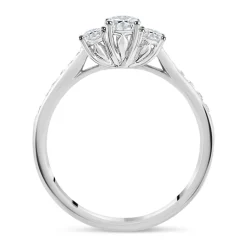 18ct White Gold 0.50ct Trilogy Diamond Tulip Setting Ring