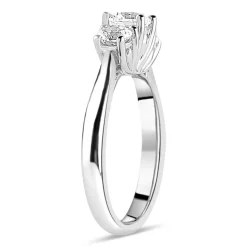 18ct White Gold 1.00ct Trilogy Diamond Tulip Setting Ring