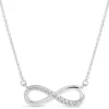 9ct White Gold Cubic Zirconia Infinity Necklace