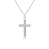9ct White Gold Cubic Zirconia Channel Set Cross Pendant